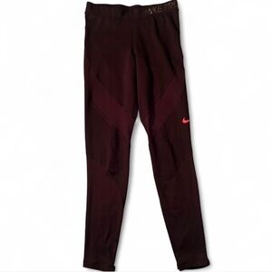 Nike Pro Hyper-warm Port wine/Burgundy Training Leggings Women’s size Small
